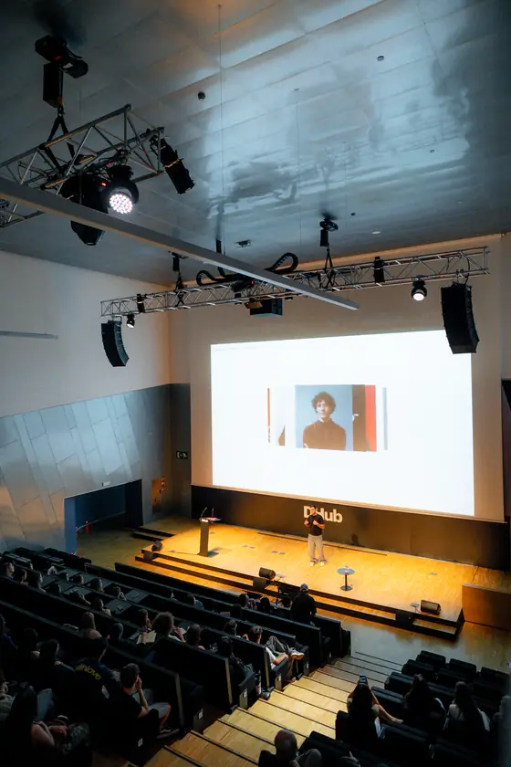 A talk, from the back of the room