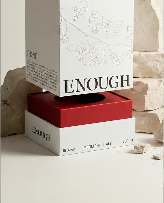 The ENOUGH vermouth box on stone