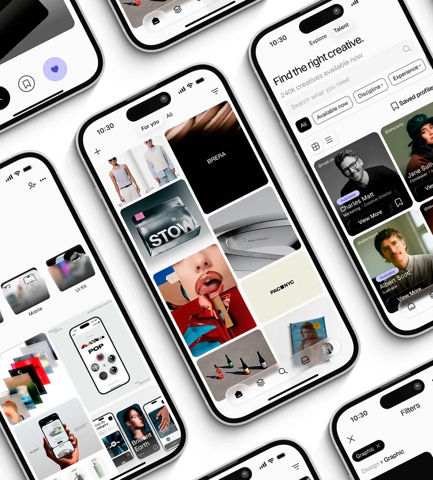 BareFolio — a grid of app screens